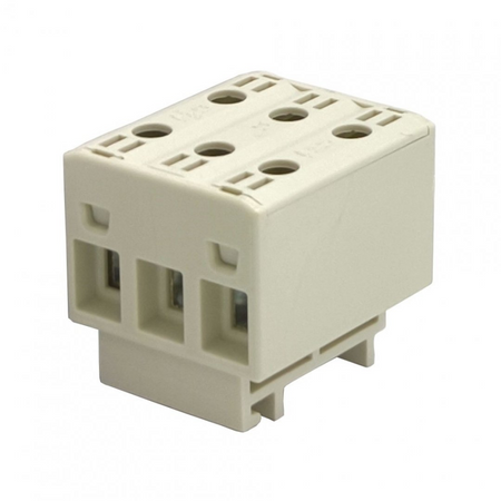 Złączka szynowa uniwersalna ETB 16/1x3 (L1,L2,L3) Al/Cu elektryczna śrubowa 6 otworów do kabli Elektro Becov UK3316.21