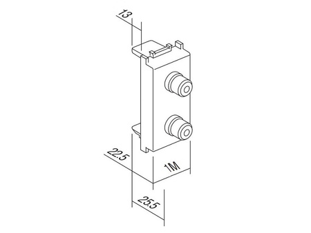 Gniazdo audio głośnikowe 2xRCA 1M Modul  czarny bez ramki KM22SB-B TEM do PD12 0980