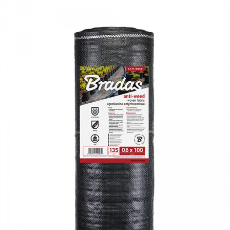 Agrotkanina Black antychwastowa 135g 0,6 x 100m BRADAS ATBK13506100