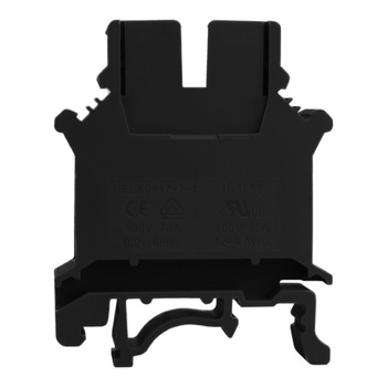 Złączka szynowa przelotowa czarna śrubowa 16mm2 1P VDE UL PC16-01P-13-00A(H)
