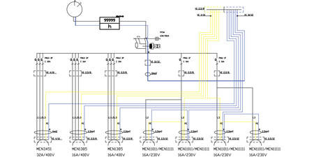 Rozdzielnica budowlana z łącznikiem i licznikiem zużycia energii GR-S/FI 32A 2x16A 4x230V Schuko Mennekes Doktorvolt® 9108