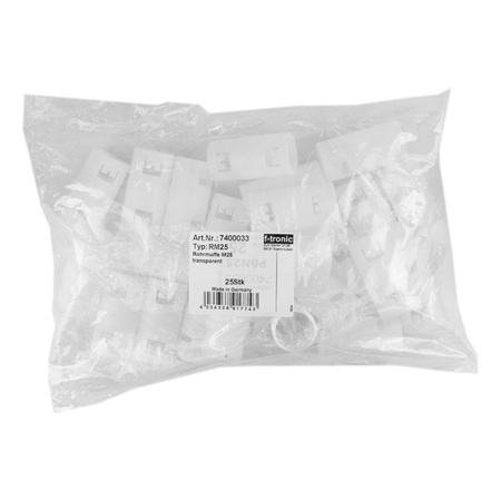 F-tronic Złączka do rur karbowanych M25 przezroczysta 1 sztuka mufa 7400033