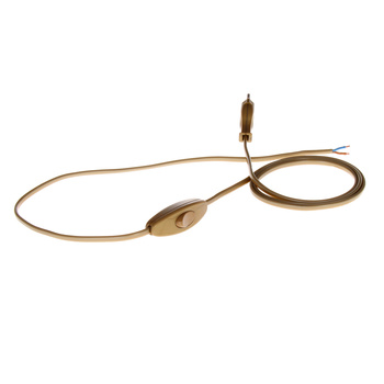 Przewód przyłączeniowy z łącznikiem PWK-11 2m 2x0,75 mm² z wtyczką płaską 250V 16A złoty W-99722