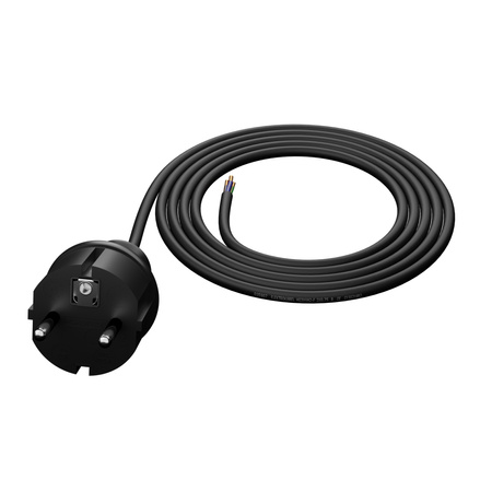 Przewód przyłączeniowy 2m z wtyczką prostą 250V 16A 3x1 mm² IP44 H07RN-F PP-40H czarny W-97207
