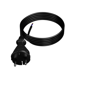 Przewód przyłączeniowy 4m z wtyczką prostą TYP E 230V 16A 2×1 mm² H07RN-F PP-21 czarny W-97257