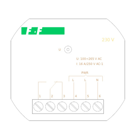 Przekaźnik elektromagnetyczny do puszki zielona lampka F&F PP-1P-230V