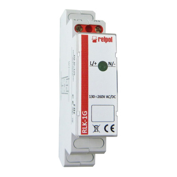 Kontrolka sygnalizacyjna 1-fazowa zielona na szynę TS35 250V RLK-1G Relpol 863027