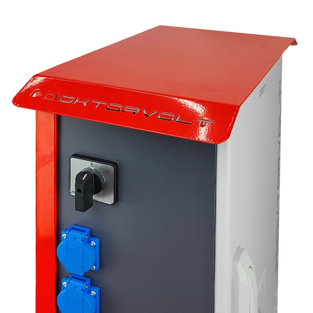 Rozdzielnica budowlana OS-S/FI SET 2x32A 1x16A CEE MENNEKES z gniazdami 8x230V na stojaku wyłącznik różnicowy rozdzielnia elektryczna przenośna na budowę skrzynka elektryczna z zabezpieczeniem Doktorvolt DV-8379-D