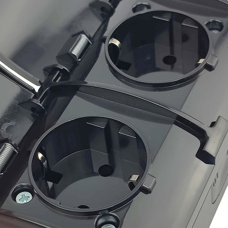 Gniazdo podwójne SCHUKO natynkowe ViPlast Koala IP44 czarne 182‑05 VG-2 182-05