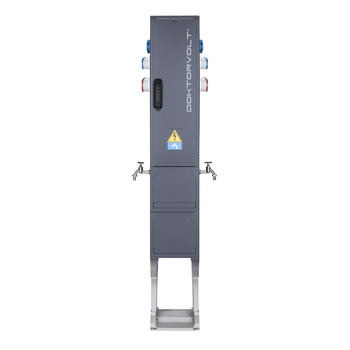 Słupek dystrybucyjny 2x16A 5P 400V rozdzielnica elektryczna z przyłączem wodnym 4x16A 2p+E 230V 2x16A 3P 230V CV-CAMP DV-2209-D