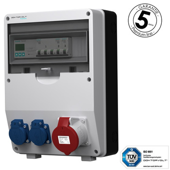 Rozdzielnica budowlana z licznikiem 3F Siemens pTD-S 32A 2x230V gniazda Mennekes Schuko Doktorvolt DV-4791-D