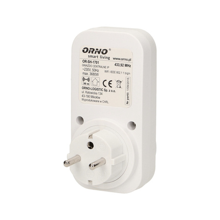 Gniazdo centralne sterowane bezprzewodowo. ORNO Smart Living OR-SH-1701