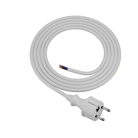Przewód przyłączeniowy 1,5m z wtyczką prostą 250V 16A 3x1,5 mm² IP44 H05VV-F PP-40H biały W-98379
