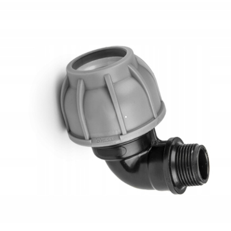 Kolanko do rur PE 50mm 90° z gwintem zewnętrznym 2" PN10 DSRA10K50M2