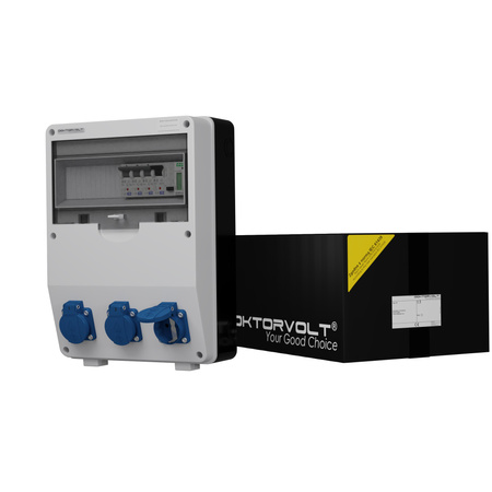 Rozdzielnica budowlana z licznikiem 1f TD-S/FI 3x230V Schuko Doktorvolt DV-2862-D