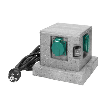 Gniazdo ogrodowe SŁUPEK. 4x2P+Z (schuko). kabel gumowy H07RN-F 3x1.5mm2. 3m OR-AE-13186(GS)