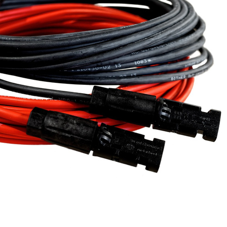 Przedłużacz solarny kabel 6mm2 z wtykami MC4 czarny/czerwony 1 - 50m DV-8539-FOT