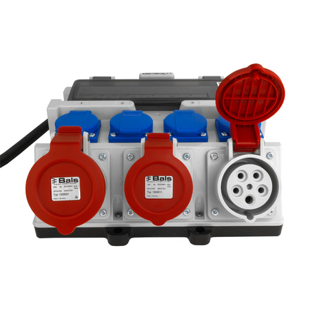 Rozdzielnica budowlana 2x16A 32A CEE 4x230V erbetka z uchwytem i kablem z wtyczka 32A CEE Doktorvolt DV-1437-F