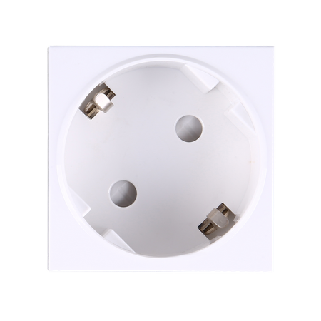 NOEN GS. gniazdo modułowe 45x45mm kątowe - 45° 1x2P+Z. typ F Schuko. 16A 250V. białe OR-GM-9010/W/GS45