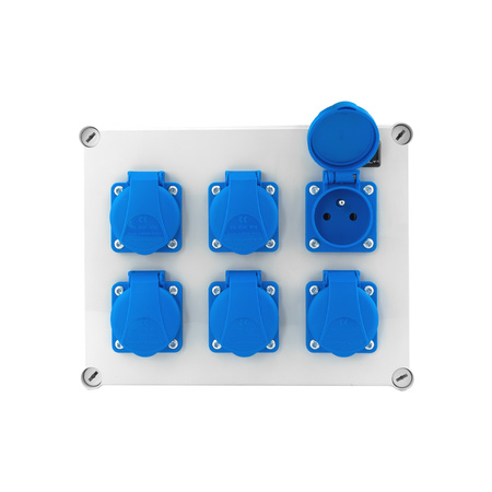 Rozdzielnica budowlana 6x230V kompaktowa erbetka hermetyczna IP54 typ E niezabezpieczona skrzynka Doktorvolt DV-0171-F