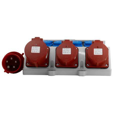 Rozdzielnica budowlana 2x16A 32A CEE 8x230V erbetka z kablem zabezpieczona Doktorvolt TR-S/FI DV-5022-D