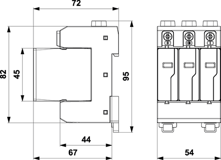 Ogranicznik przepięć PV typ 2 40kA SLP-PV1000 V/Y do 1020V DC szyna DIN warystorowy ochronnik przepięciowy fotowoltaiczny VDE A04302