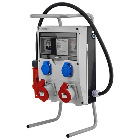 Rozdzielnica budowlana na stojaku z kablem ECO-S/FI SKHU 32A 16A 2x230V Doktorvolt® DV-0410-F