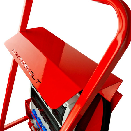 Rozdzielnica budowlana na stojaku z naświetlaczem eXT S/FI SET przenośna z gniazdami 32A 2x16A CEE MENNEKES 4x230V schuko rozdzielnia elektryczna na budowę skrzynka elektryczna Doktorvolt DV-0027-D