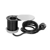 Gniazdo meblowe Ø6cm. wpuszczane w blat z przesuwną pokrywką. ładowarką USB i przewodem 1.9m. 1x2P+Z. 1xUSB (2.4A).... OR-AE-13124(GS)