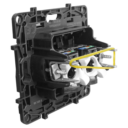 Gniazdo komputerowe podwójne RJ45 5e FTP czarne Niloe Step 863558