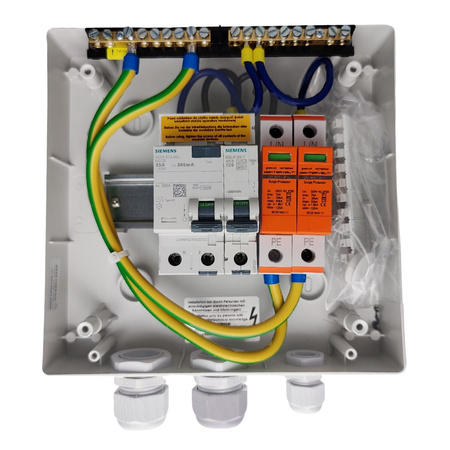 Doktorvolt Rozdzielnica PV Fotowoltaiczna Solarna AC SIEMENS 1F C20A 25A 300mA T1 T2 DV-0720-FOT