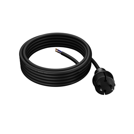 Przewód przyłączeniowy 4,5m z wtyczką prostą 250V 16A 2x1,5 mm² IP44 H07RN-F PP-40H czarny W-97200