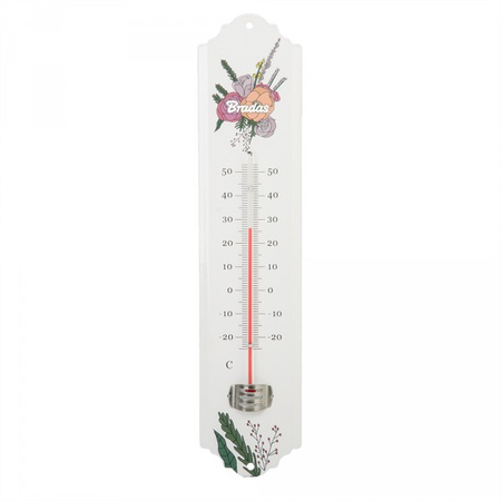 Metalowy termometr zewnętrzny 30cm WHITE LINE Bradas WL-M33