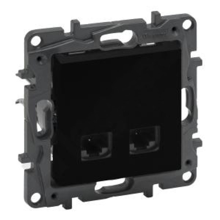 Gniazdo komputerowe podwójne RJ45 6 FTP czarne Niloe Step 863562