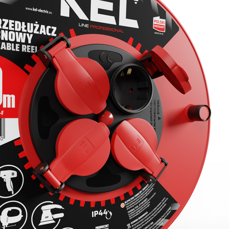 Przedłużacz bębnowy warsztatowy 40m 4x 230V Schuko 3x2,5 H05RR-F W-98687