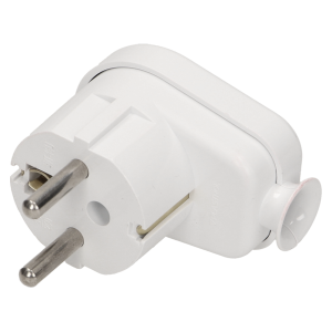 Wtyczka kątowa 2P+Z biała WT-16U/BIAŁY