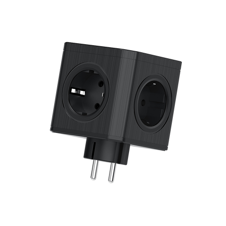 Rozgałęźnik elektryczny 5x gniazdo 230V Schuko czarny W-00357