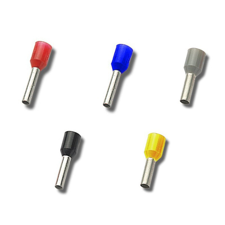 Końcówka tulejkowa izolowana 100 sztuk czerwona cynowana 1mm2 x 8 mm TI1L8