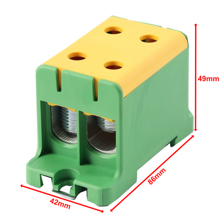 Złączka szynowa uniwersalna ETB 95/1x2 Al/Cu elektryczna śrubowa 4 otwory do kabli Elektro Becov UK2095.24