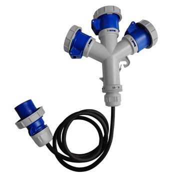 Marlanvil Rozgałęźnik kempingowy CEE 3x 16A 3P 230V rozdzielacz prądu z przewodem 1,5m IP67 6.80132.1