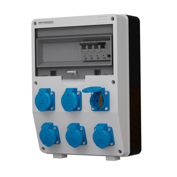 Rozdzielnica budowlana 6x230V DV-S/FI Schuko Doktorvolt DV-1769-D