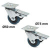 Koło obrotowe skrętne z hamulcem gumowe PP 50mm lub 75 mm G71502
