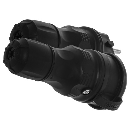 Zestaw przyłączeniowy z wtyczką WT-54 i gniazdem GN-44 250V Schuko czarny W-98861