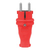 Wtyczka gumowa prosta 16A 230V czerowna Schuko 5092