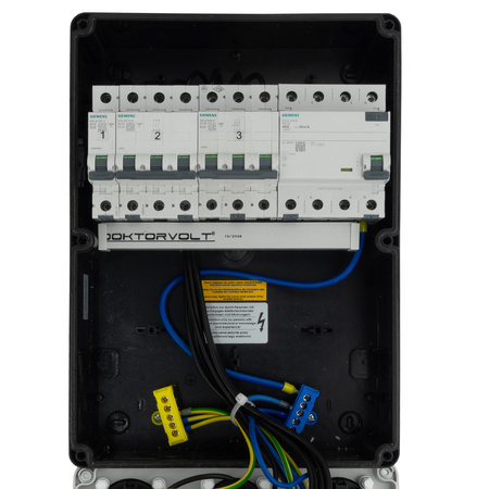 Rozdzielnica budowlana 32A/16A 3x230V JUN-S/FI  Schuko erbetka z zabezpieczeniami Siemens Doktorvolt DV-5558-D