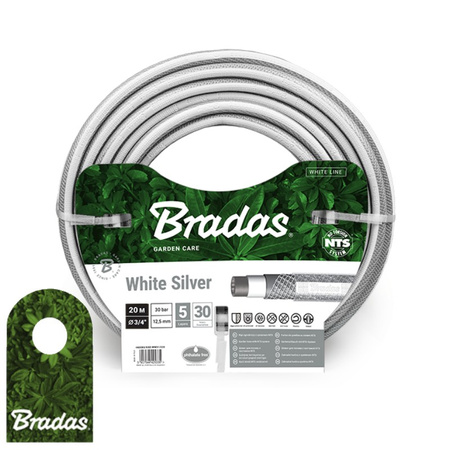 Wąż ogrodowy 3/4" 20m NTS WHITE SILVER BRADAS WWS3/420