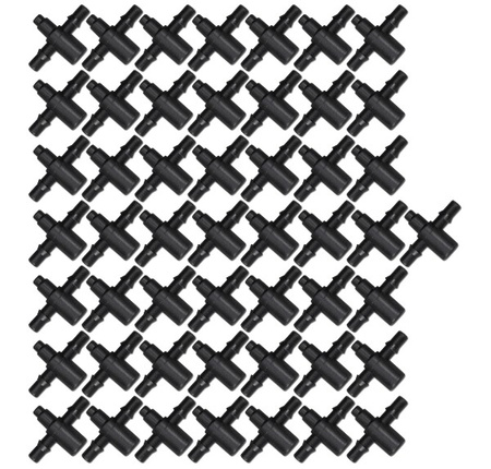 50x Dwójnik do emiterów i kroplowników patykowych 4mm wtyk na wąż 3x5mm DSK-5133L4-50