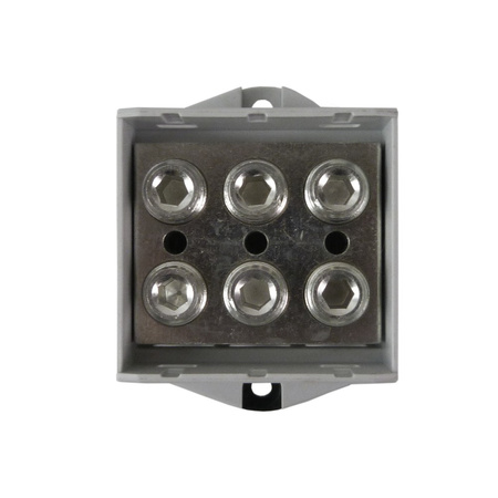 Złączka szynowa 6-95mm2 szara 6 otwor AL/CU 1000V TH35 1P Morek MAA3095A10