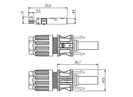 Złącze solarne SL4 żeńskie 4 - 6 mm2 IS24241N