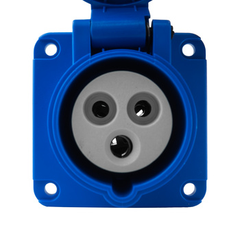 Gniazdo tablicowe kempingowe 230V 16A/3P proste siłowe 75x75 mm VDE TP Electric 3120-322-0975